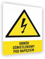 Tablica Obwód oświetleniowy pod napięciem nadruk 20x15 cm dużo wzorów
