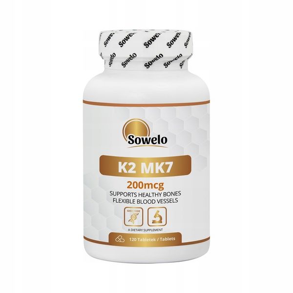 SOWELO WITAMINA K2 MK7 200mcg 120 TABLETEK zdjęcie 1