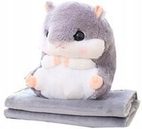 Koc chomik kocyk poduszka maskotka kocyk Zestaw 3w1 Przytulanka Koc Komunia