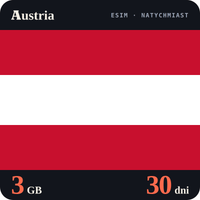Karta eSIM Internet Austria 3 GB na 30 dni - bez rejestracji