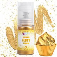 BARWNIK SPOŻYWCZY ZŁOTY BROKAT W SPRAYU PYŁEK Z POMPKĄ JADALNY