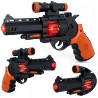 REWOLWER ZABAWKOWY EFEKTY ŚWIETLNE I DŹWIĘKOWE SYGNAŁOWY NA BATERIE