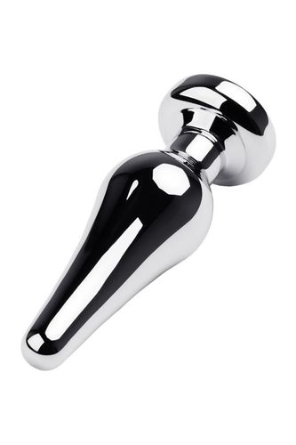 silver anal plug toyfa metal with white round shaped gem, length 9 cm na Arena.pl