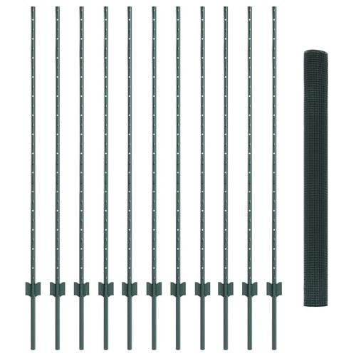 Ogrodzenie z słupkami Zielony 1.4 x 25 m Stal na Arena.pl