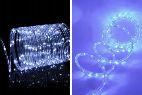 WĄŻ LED ŚWIETLNY ZEWNĘTRZNY TAŚMA ŁAŃCUCH LAMPKI ZIMNE FLASH IP67 230V 50m na Arena.pl