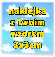 Naklejki ETYKIETY REKLAMOWE + twoje LOGO napis nadruk 200 szt 3x3 cm