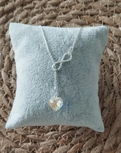 NASZYJNIK SREBRNY DAMSKI Z INFINITY SERCE SWAROVSKI *DO WYBORU łańcuszek zdjęcie 3