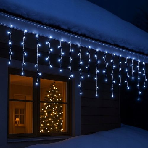 SOPLE 300 LED BIAŁE ZIMNE ZEWNĘTRZNE CHOINKOWE Świąteczne sople dekoracja na Arena.pl