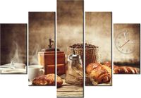 105CM 150CM ZEGAR 5 ELEM SMAKOWITE ŚNIADANIE DRUK OBRAZ