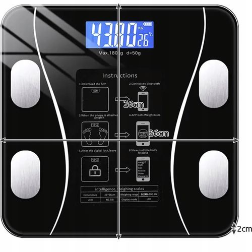 WAGA ŁAZIENKOWA ANALITYCZNA CZUJNIKI SMART ANDROID iOS BATERIE na Arena.pl