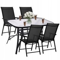 MEBLE OGRODOWE ZESTAW MEBLI OGRODOWYCH STÓŁ +4 KRZESŁA NA TARAS BALKON DUŻY