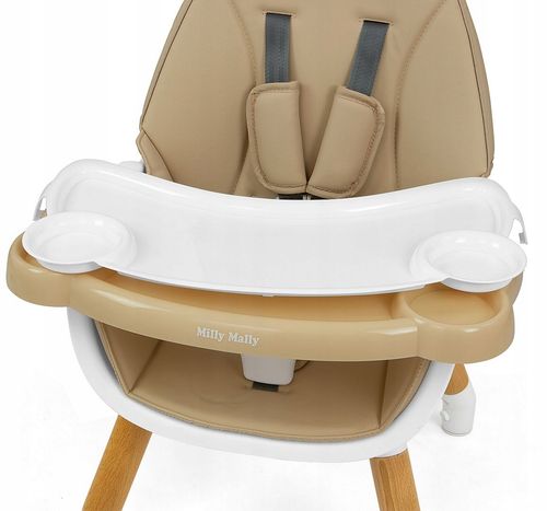 Krzesełko do karmienia 2w1 drewniane taca stolik Malmo Milly Mally na Arena.pl