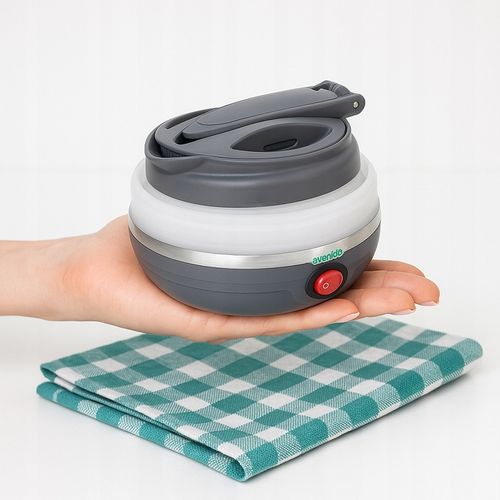 Czajnik Turystyczny Składany Silikonowy Szary AGD Drobne Do Kuchni 0,6L na Arena.pl