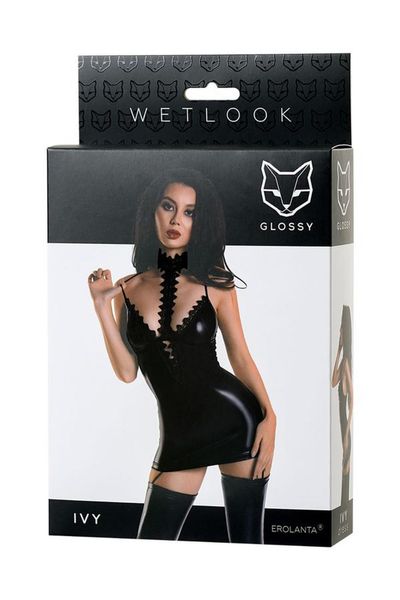 Wetlook Dress Ivy - Black S zdjęcie 4