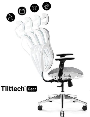 Fotel ergonomiczny Diablo Chairs V-BASIC Biało-szary na Arena.pl