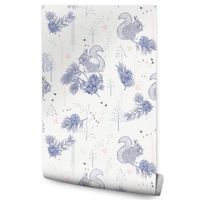 Tapeta Dziecięca Zwierzęta Leśne WIEWIÓRKI Drzewa