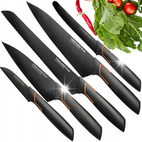 FISKARS ZESTAW 5 NOŻY KUCHENNYCH EDGE CZARNE OSTRE STALOWE DEBA