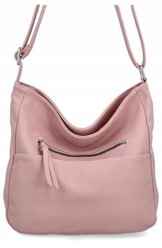 Herisson - torebka worek zamek skóra ekologiczna pudrowy róż 1052L2086 na Arena.pl