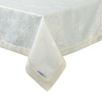 Obrus dekoracyjny LENA 145x350 Eurofirany kremowy w złote kwiaty liście