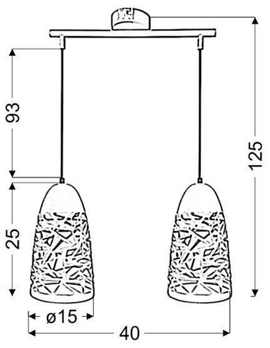 Sabrin zwis 2x60W E27 biały na Arena.pl
