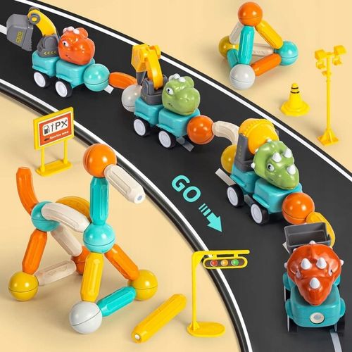 Klocki Magnetyczne Dinozaury Konstrukcyjne 84 el. WOOPIE na Arena.pl