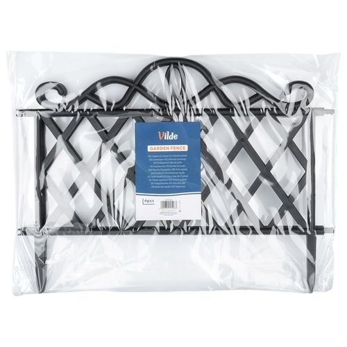 Płotek ogrodowy czarny 48x27 cm 4 szt. na Arena.pl