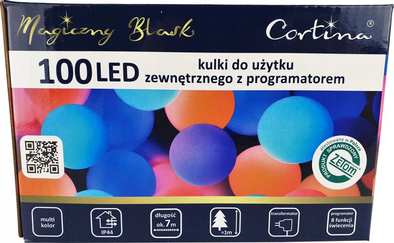 LAMPKI CHOINKOWE KULKI 100 LED 8 FUNKCJI WEW/ZEW zdjęcie 2