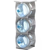 STOJAK PLASTIKOWY NA 3 BUTLE WODY ViO PR-03 Z BLATEM - SKŁADANY - SZARY