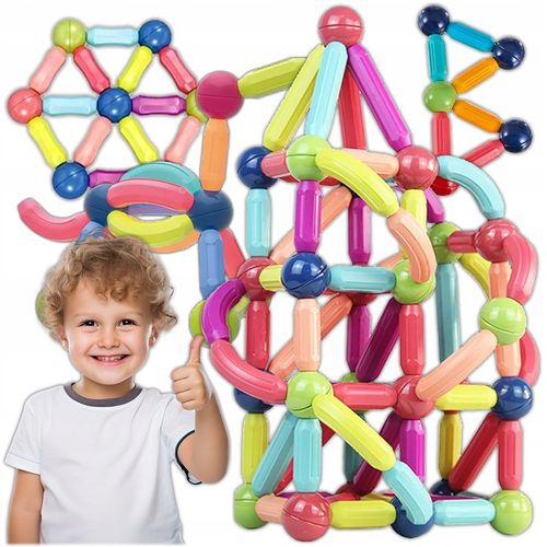 Klocki Magnetyczne Konstrukcyjne Edukacyjne Dla Dzieci Duże Elementy 98 El na Arena.pl