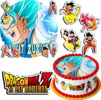 ZESTAW OPŁATEK NA TORT 20CM + 17 POSTACI - DRAGON BALL + IMIĘ 15CM 18CM