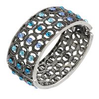 Bransoletka z kamieniami sztywna owalna