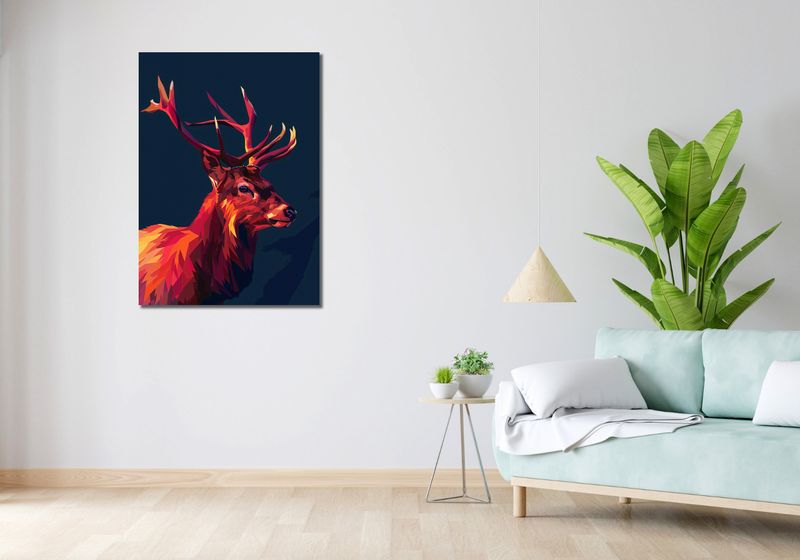 Obraz 70x100cm Jeleń w Geometrii zdjęcie 2