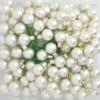 Bombki szklane drucik SRERBNE PERŁOWE 2cm 144szt