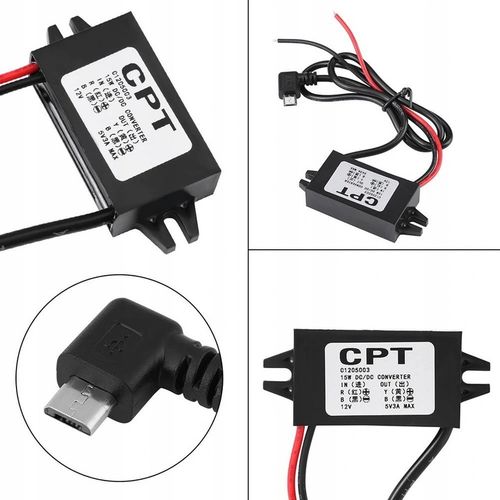 PRZETWORNICA DC - NAPIĘCIA KONWERTER 12V-5V 3A USB DC-DC STEP-DOWN na Arena.pl