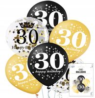 ZESTAW BALONÓW Z KONFETTI NA 30 URODZINY JUBILUSZOWE DEKORACJA URODZINOWA
