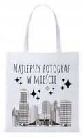 Dla Fotografa Fotografki Torba Eco Biała Shopper Z Nadrukiem Ze Zdjęciem