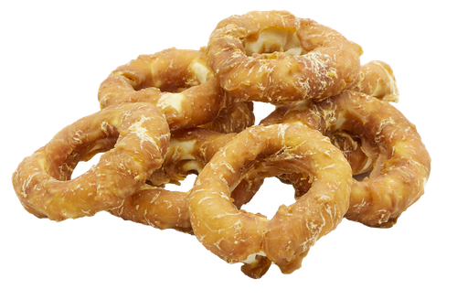 Przysmaki dla psa miękkie krążki ze skóry wołowej z kurczakiem - Donut 500g na Arena.pl