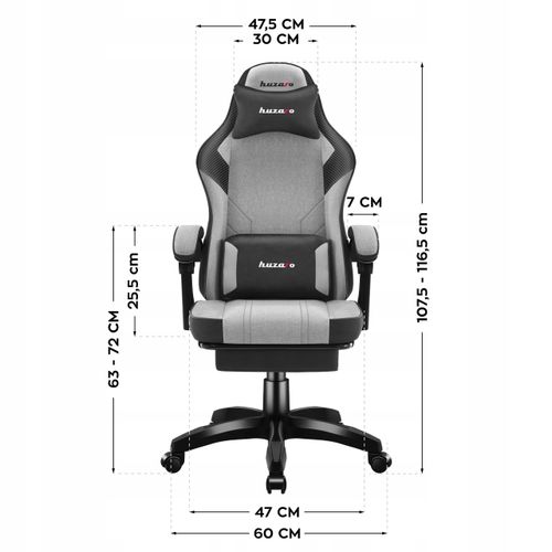 Fotel gamingowy Huzaro Force 3.7 Grey na Arena.pl