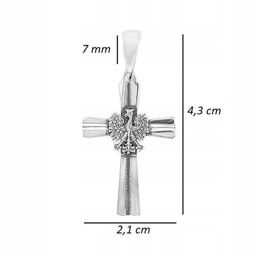 SREBRNY MĘSKI KRZYŻYK ZAWIESZKA KRZYŻ Z ORŁEM SREBRO PR. 925 NA PREZENT na Arena.pl