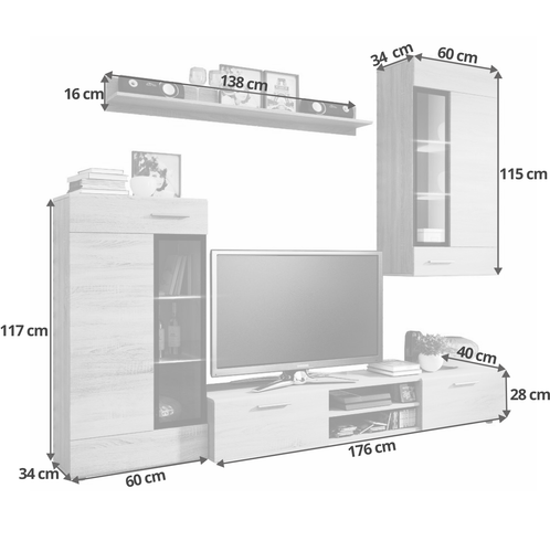 Meblościanka Tango + komoda SanRemo Ciemne na Arena.pl
