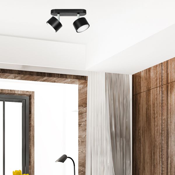 Lampa Punktowa Led Heckermann 8795314A Czarna 2X Głowica zdjęcie 2