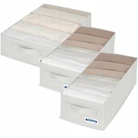 Zestaw 3x organizer pudełko pojemnik na ubrania bieliznę do komody M A