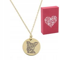 Naszyjnik stal chirurgiczna personalizowany zloto Grawer Twojego pupila