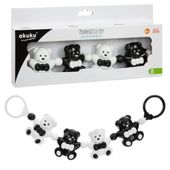 AKUKU Grzechotka, zawieszka do wózka czarno-białe misie