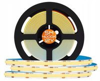 Taśma LED COB 12V 5M rolki NEON pasek linia neutralna 9,8W/m mocna AKS