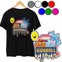 KOSZULKA DZIECIĘCA T-SHIRT Z NADRUKIEM - GUMBALL GAMBOL KOLORY - L 146-152