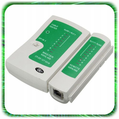 TESTER KABLI SIECIOWYCH RJ45 Przewodów Zaciskarka ZESTAW Sieci LAN ŚCIĄGACZ na Arena.pl