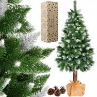 GĘSTA CHOINKA DIAMENTOWA NA PNIU SOSNA SZTUCZNA ośnieżona 160cm PREMIUM