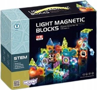 Klocki magnetyczne Woopie Light Magnetic Blocks 75 elementów zdjęcie 1