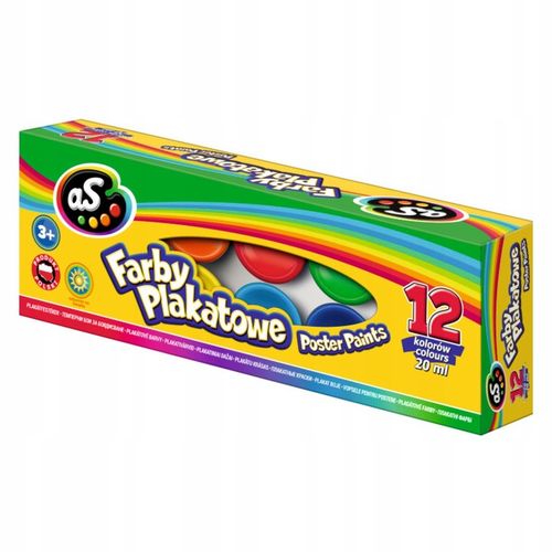 AS Farby plakatowe 12 kolorów - 20 ml na Arena.pl
